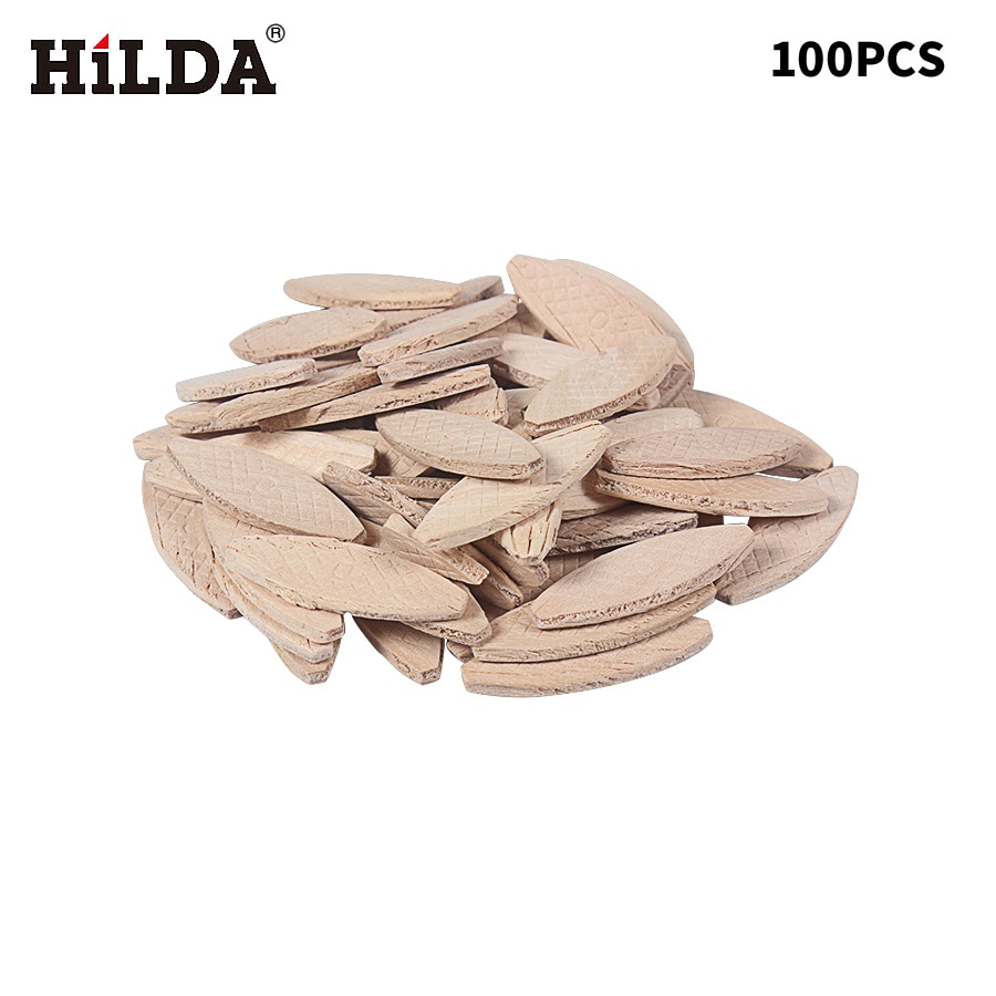 Hilda 100 stk assorterede trækiks til tenon maskine træbearbejdning kiks jointer elværktøj tilbehør træbearbejdning tilbehør