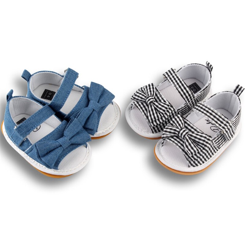 Bébé fille sandales bébé chaussures été coton toile à pois noeud bébé fille sandales -né bébé chaussures Playtoday plage sandales