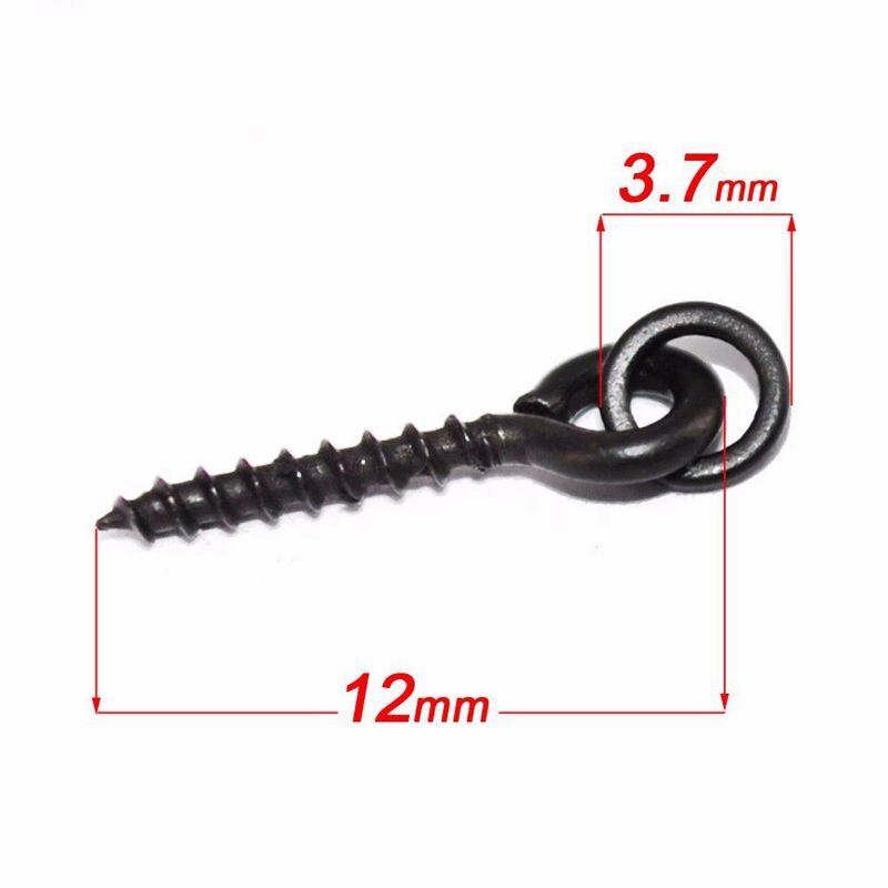 50pcs Carp Fishing Boilie Screw with Solid Ring Bait Tool Chod Rigs Carp Fishing Hair Tackle Accessory