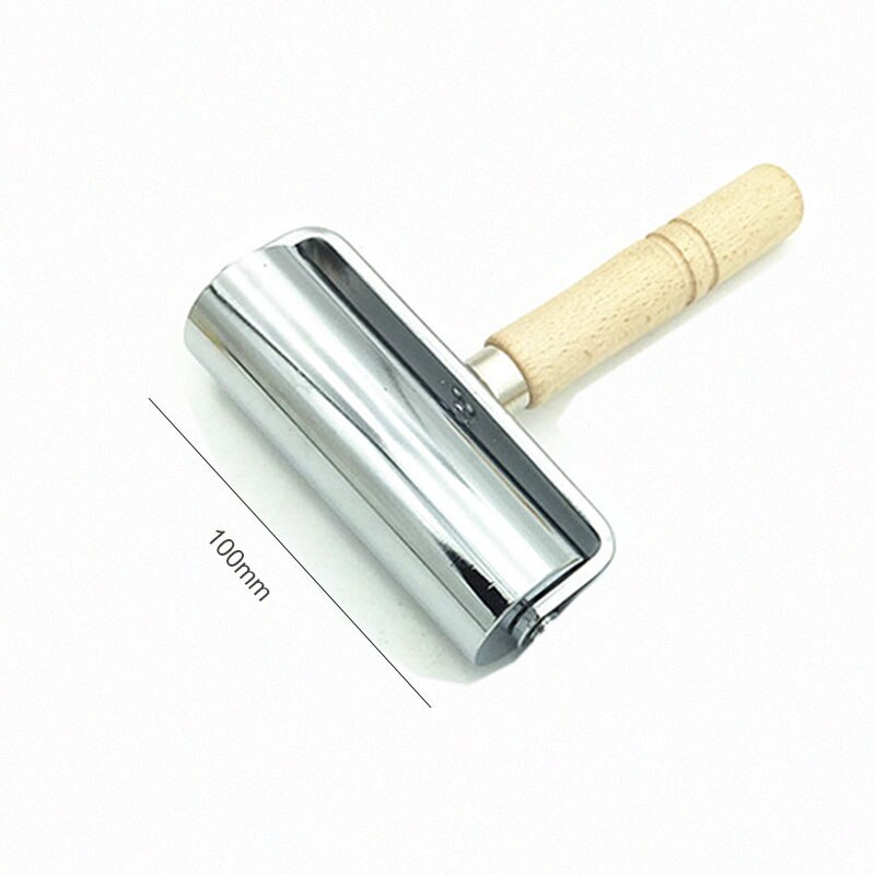 Herramienta de rodillo de cuero, soporte de carpeta de grabado de cuero, pegamento de hierro para neumáticos de goma, herramientas de artesanía de rodillo de cuero DIY: Silver L