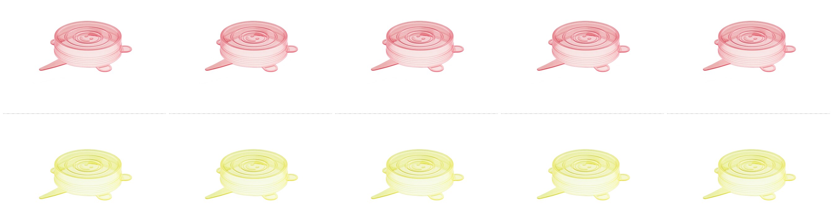 Couvercles de pots de yaourt en Silicone, 10 pièces, petits couvercles extensibles, sûrs pour les aliments, 2.6 pouces: red and yellow