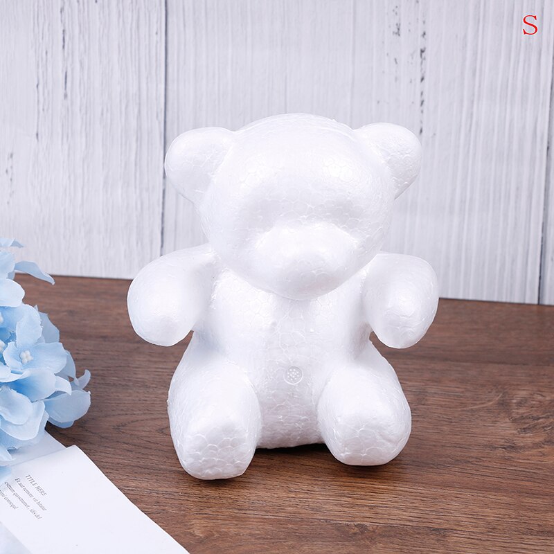 Modelagem urso espuma poliestireno isopor urso branco espuma presentes coração bola ornamentos artesanato flor páscoa festa 15 cm 20 cm tamanho