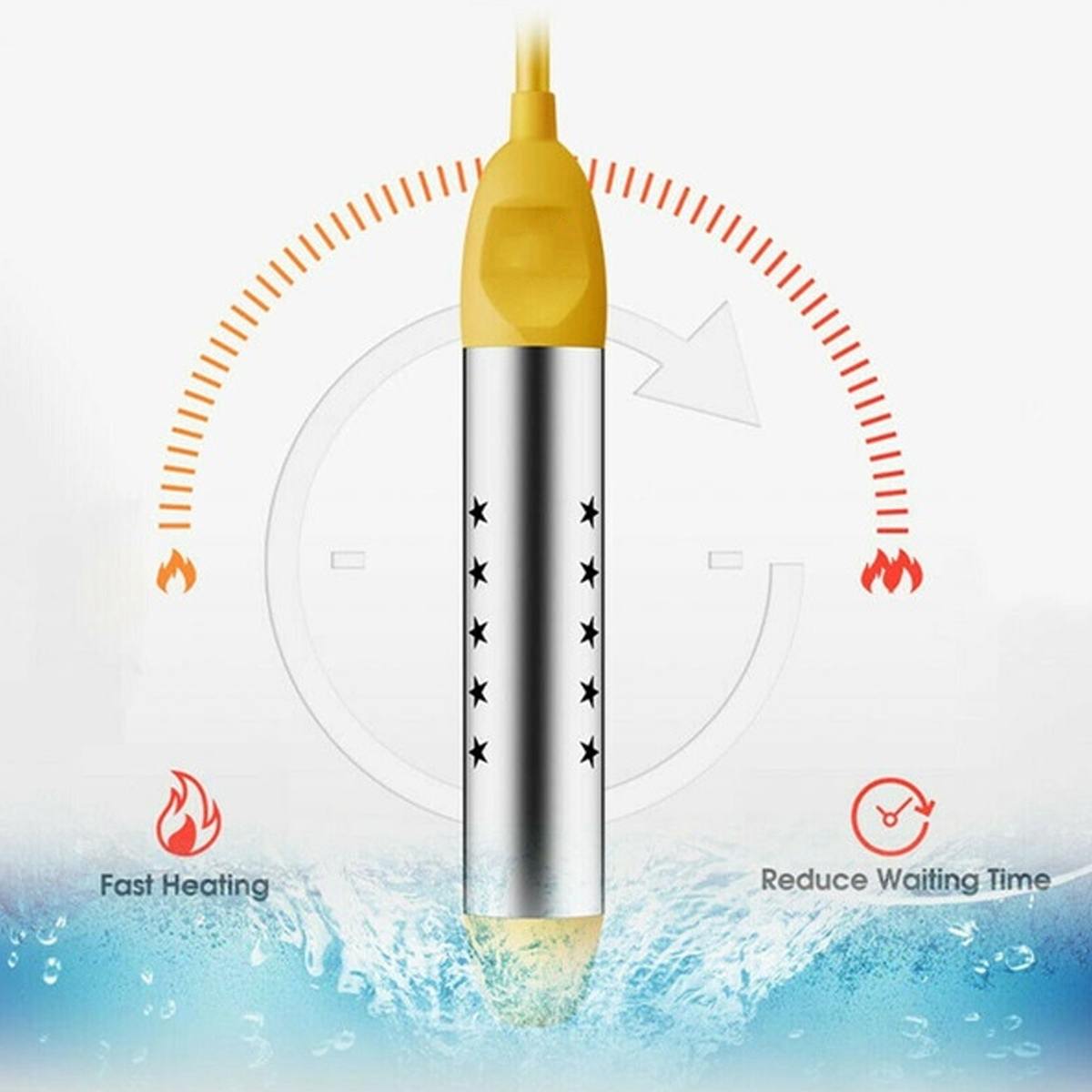 2000W Upgrade Electric Water Heater Floating Electric Heater Water Heating indicator Immersion Suspension Bathroom Swimming Pool