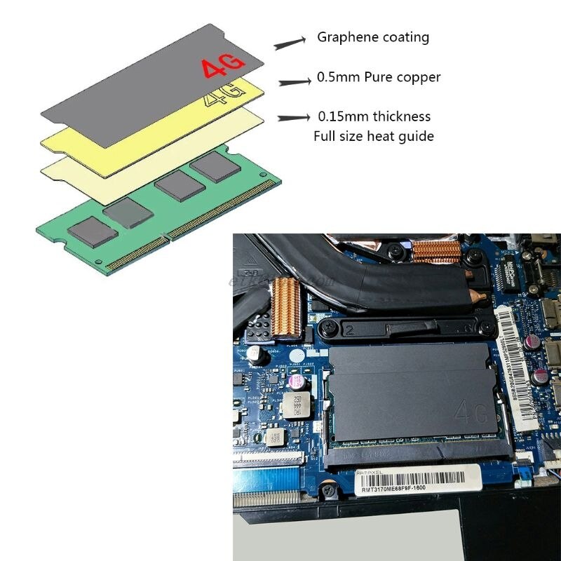 Reines Kupfer Überzogene Graphene Notizbuch Spielen Laptop Speicher Kühlkörper Kühl Weste Kühler RAM Speicher Kühler