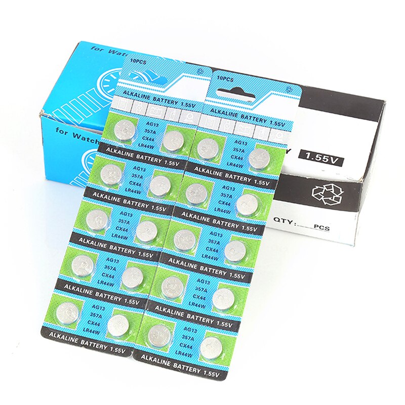 10pcs 1.5V AG13 Battery LR44 L1154 RW82 RW42 SR1154 SP76 A76 357A Ag13 Pila Lr44 SR44 AG 13 Alkaline Button Cell Coin Battery