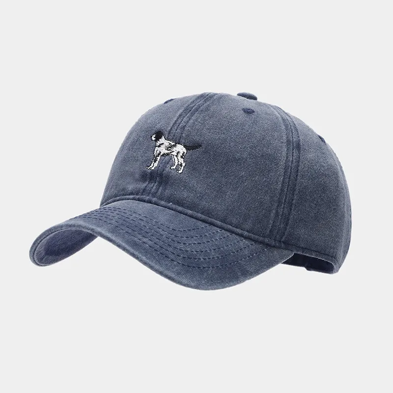 Gorra de béisbol con bordado de perro de dibujos animados para hombre y mujer, gorro ajustable, Snapback, para exteriores, para las cuatro estaciones, 11: Azul marino