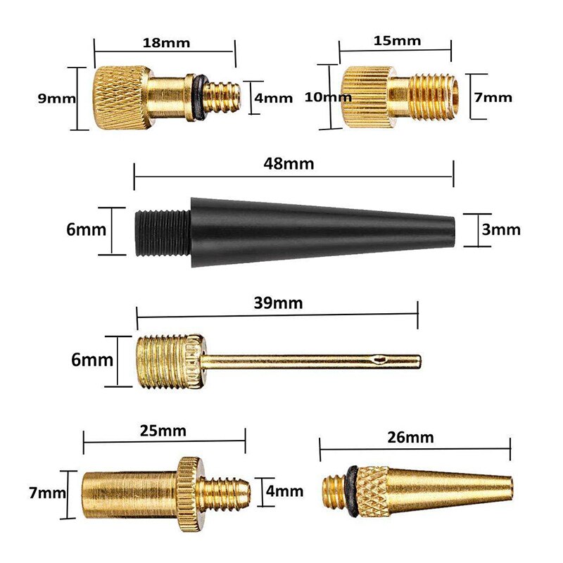 12pcs Bicycle Car Valve Adapter Kit Set for Air Compressor Bike Floor Pump Valve Adapter Set
