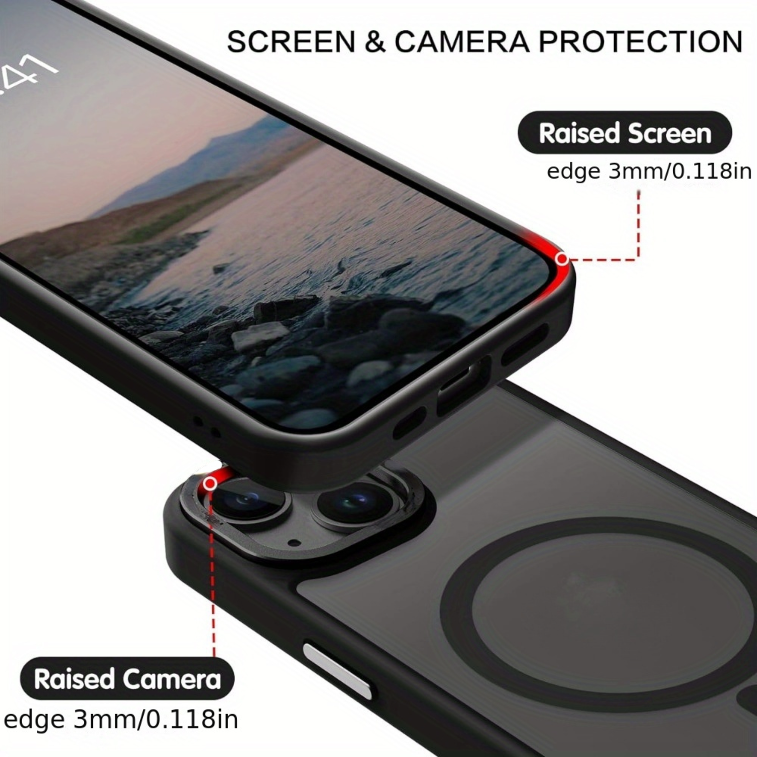 Compatible with 15 Plus Case, Translucent Matte Slim Shockproof Phone case [Compatible with ] Women Men Girl Boy Protective Co