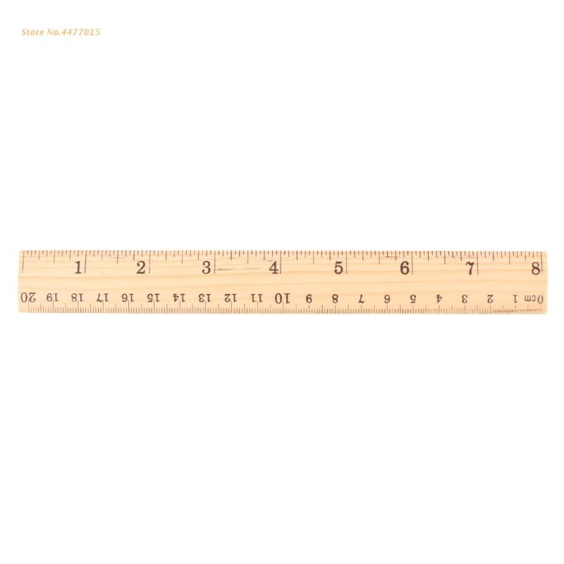 15cm 20cm 30cm Wooden Ruler Double Sided Student School Office Measuring Tool: 20CM