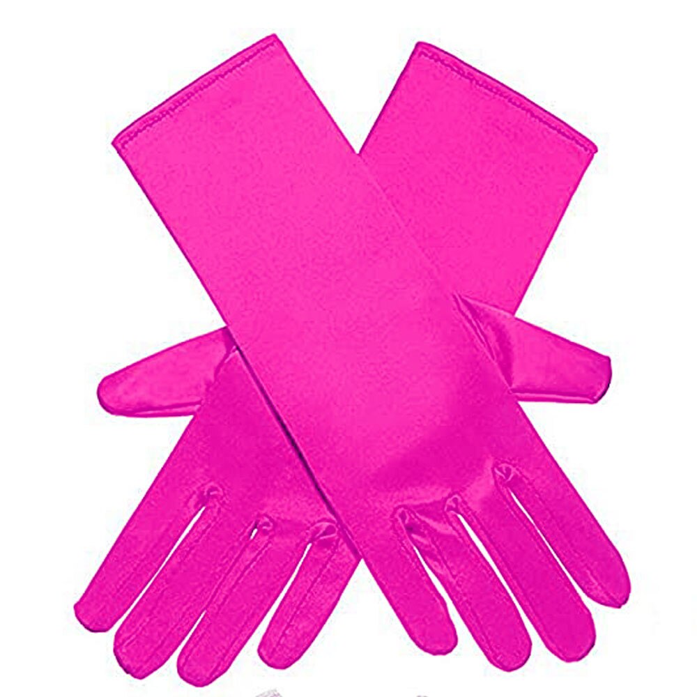 3-10Y Mädchen Satin- Handschuhe Schnee Königin Handschuh Prinzessin Kostüm für freundlicher Party, Hochzeit, Formale Festzug Geburtstag Party: Rose