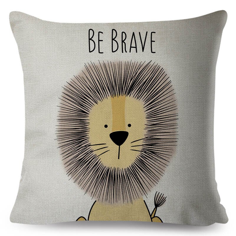 Nordique zèbre hippopotame girafe Lion Crocodile taie d'oreiller décor Animal housse de coussin pour canapé taie d'oreiller taies d'oreiller 45x45cm: H10