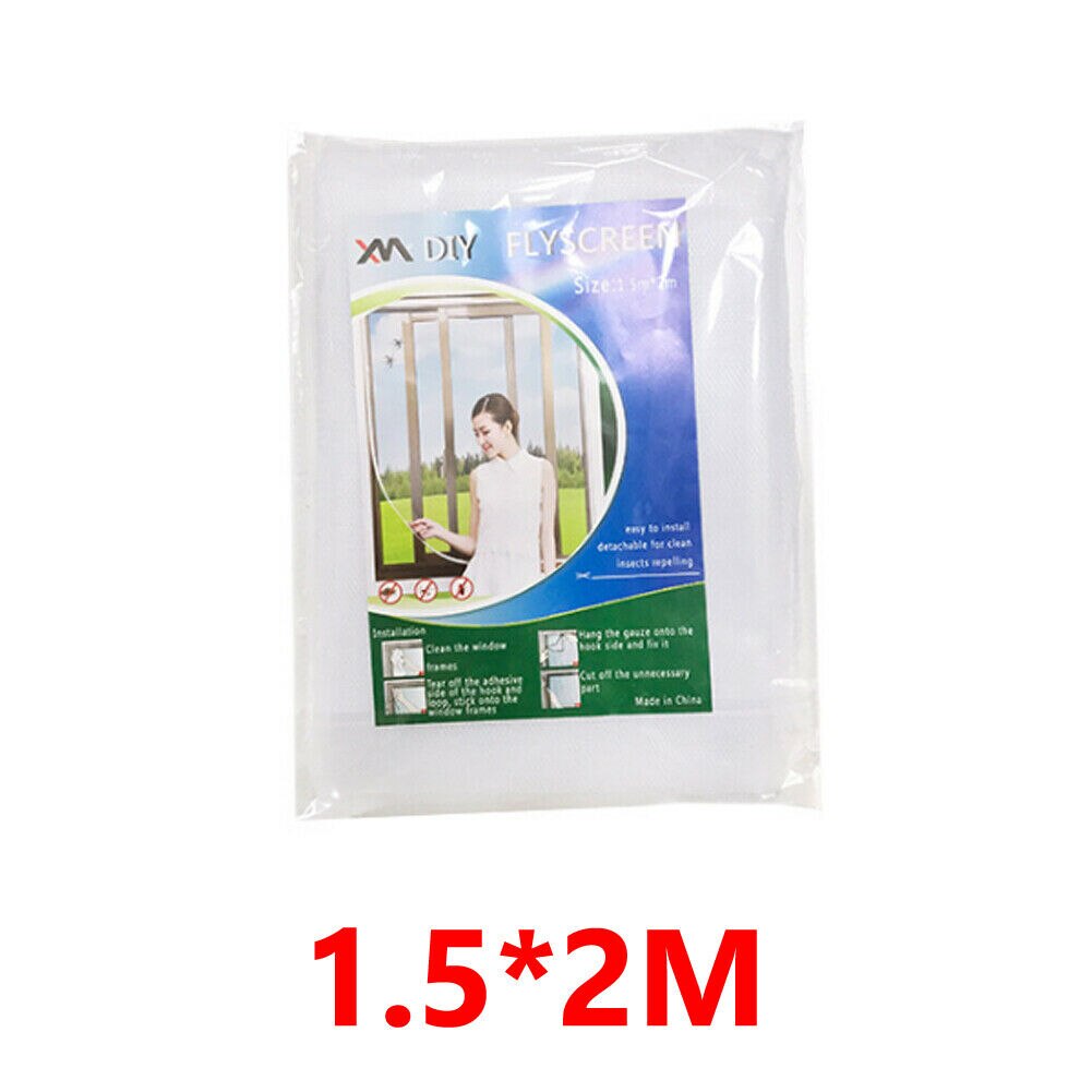 Magnetic Window Mesh Door Curtain Snap Net Guard Mosquito Fly Bug Insect Screen Door & Window Screens@11: White 150 x 200 mm