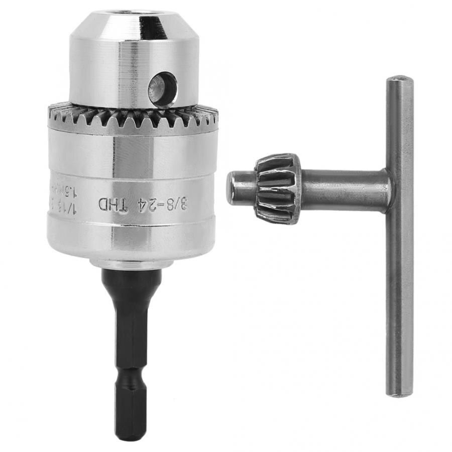 1.5-10mm 3/8-24UNF Drill Chuck with Keyless Drill Chuck Driver Converter