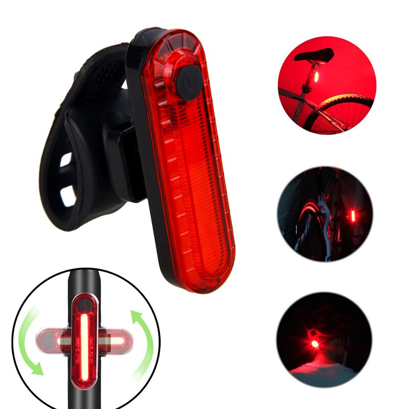 Waterdichte USB Koplamp Fiets Lamp 2X XM-T6 LED Fiets Licht 5 Modi Fietsen Torch Oplaadbare Koplamp: Only USB Taillight