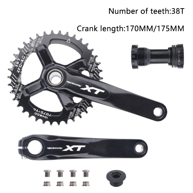 104BCD 170/175Mm Xt Crank Mtb Crankstel 32/34/36/38/40/42T Smalle Brede Kettingblad Mountainbike Tandwiel Fiets Kettingwiel: 38T Set / 175mm