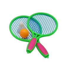 1 paar freundlicher Tennis Schläger freundlicher Kunststoff Badminton Schläger Spiel Requisiten für Kindergarten Grundschule (Größe M Rosa): B