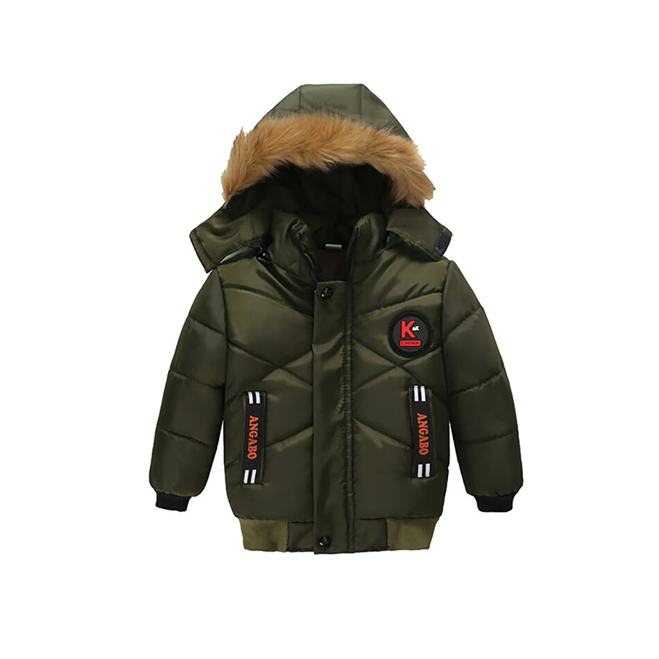 Winter Baby Jongens Warme Jas Mode Bontkraag Jas Casual Herfst Hooded Dikke Bovenkleding Jas Voor Jongens Kinderen Kleding