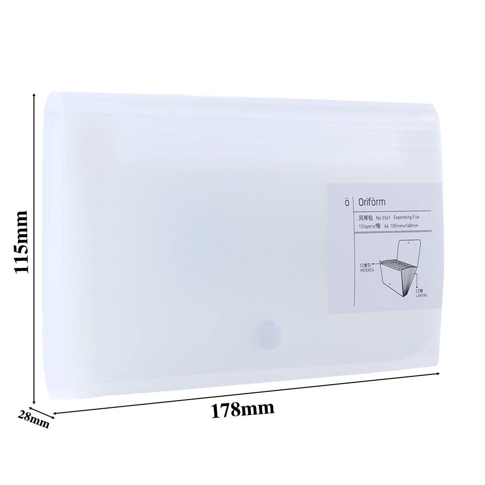 Plastic Filing Box Bill Folders Accordian File 13 Pockets Receipt File File Folder Document Organizer Expanding Wallet