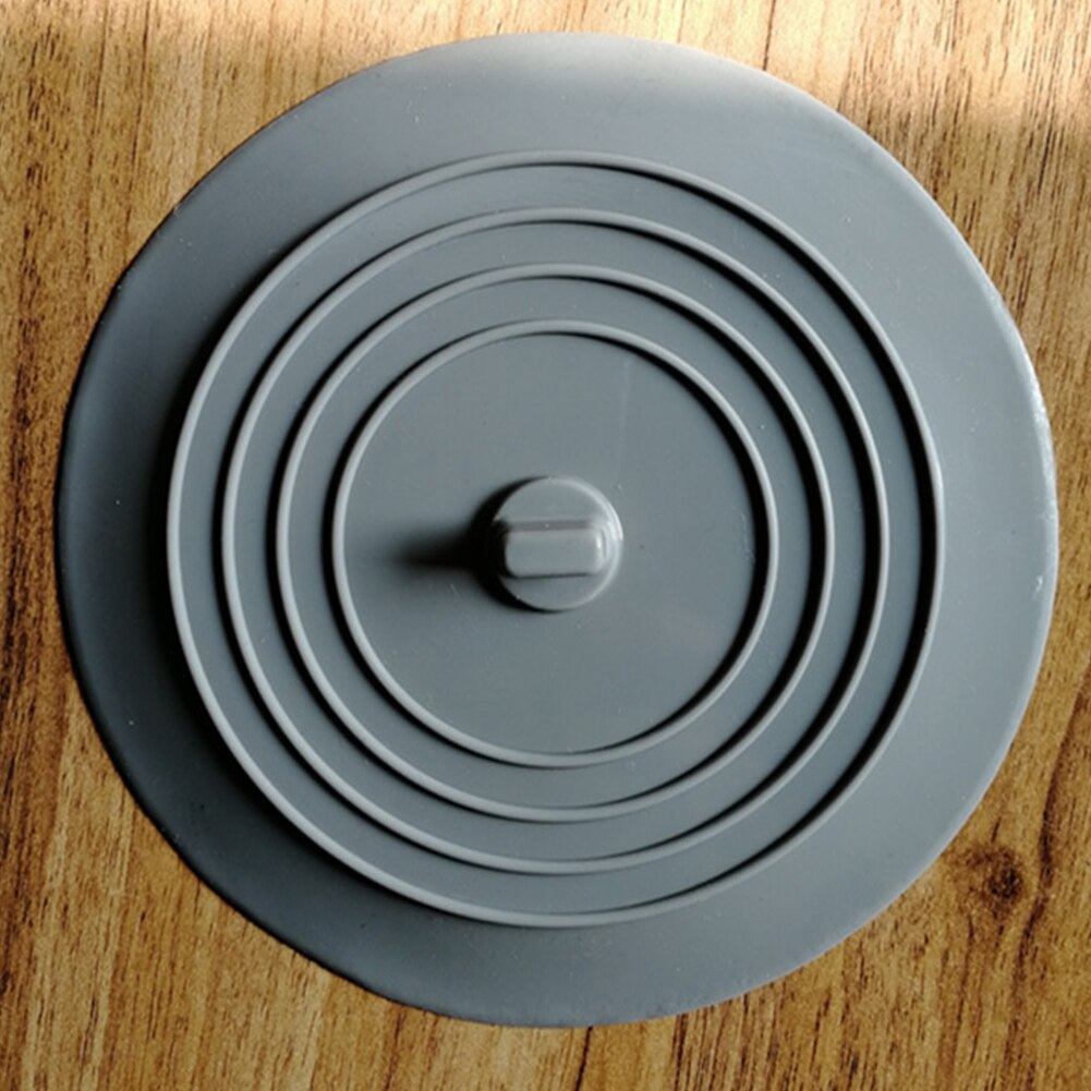 15cm De Douche En Silicone Bouchon de Vidange Accessoire Baignoire Stoppeur à l'épreuve des Fuites De Cuisine évier Bassin Couvercle Plat Rond Universel: Grey
