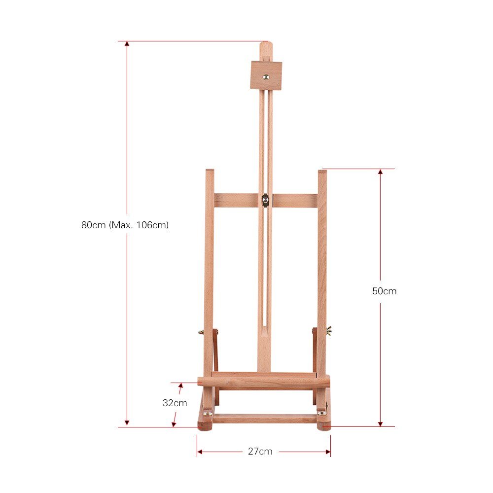 Easel for Painting Adjustable Tabletop H-frame Wood Easel Assembled High Art Supplies for Artists Students School