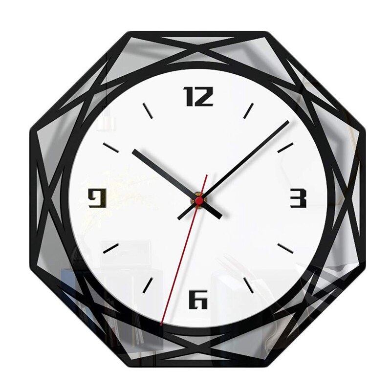 Wooden Wall Clock- Black and White Transparent Acrylic Wall Clock- Perfect To Decorate Living Room, Bedroom, Office, Ca