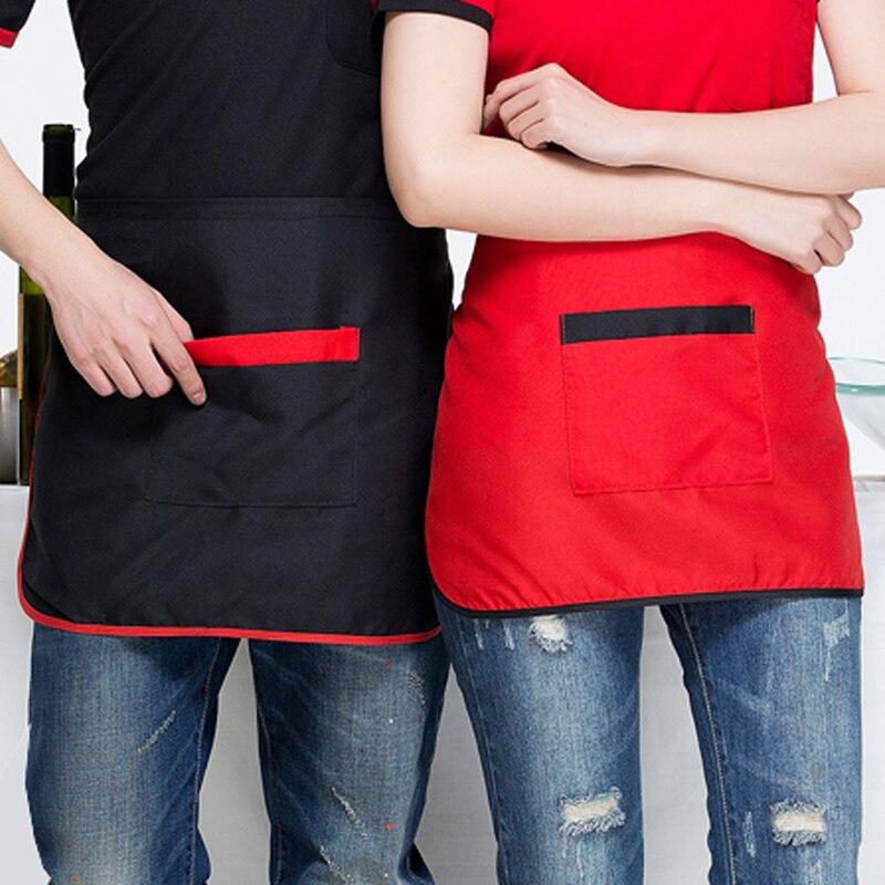 Unisex One-Size Home Kitchen Cooking Chef Schorten Cafe Restaurant Ober Schoonheidssalon Werkkleding Korte Schorten met Grote pocket