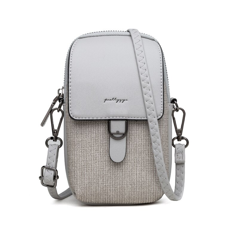 moda dziewczynka torba na ramię 6.5 cala telefon komórkowy kobiety torba codzienny styl japońnarty student torba na telefon komórkowy mini torba: szary