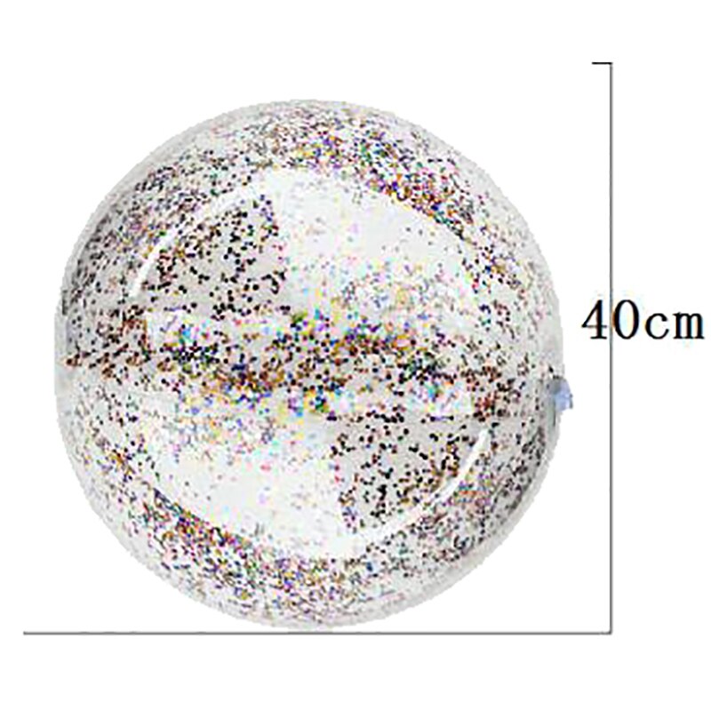 Kinder Bling Transparent Schwimmen Ball Spielzeug Runde Aufblasbare Pailletten Innen PVC Strand Ball Schwimmen Pool Schwimm Spielzeug