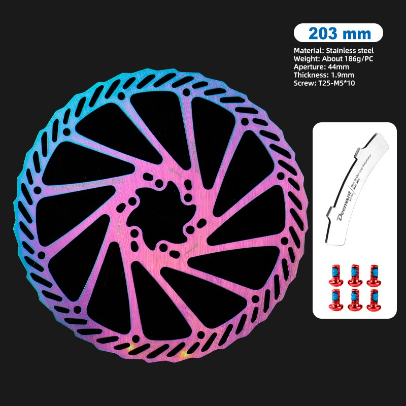 Rostfri strålande cykelskivbromsrotor 203 180 160 mm mtb landsvägscykel hydrauliska bromskomponenter stark värmeavledning: 03g 203mm