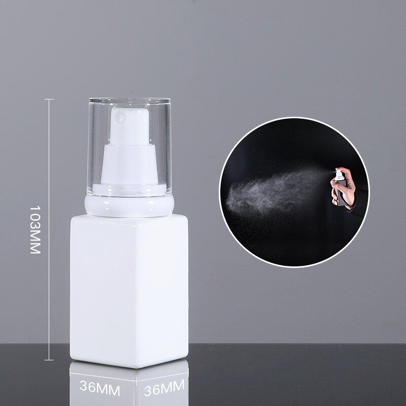 50ML 100ML Empty Liquid Spray Bottle Refillable Perfume Atomizer Alcohol Disinfecta Containers plastic travel bottles 2PCS/lot: 50ML White
