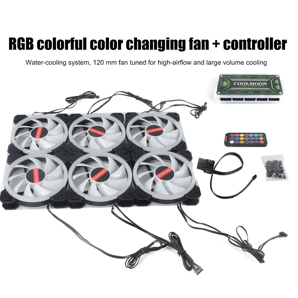 Computer PC Cooler Cooling Fan Double Ring 366 Modes RGB LED 120mm Fan Super Quiet Cooling Fan For CPU High-airflow
