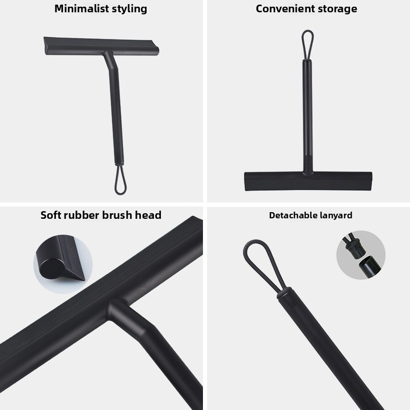 Shower Squeegee for Glass Door Wall Scraper Cleaner with Silicone Holder Bathroom Mirror Wiper Rubber Blade Water Remover Tool