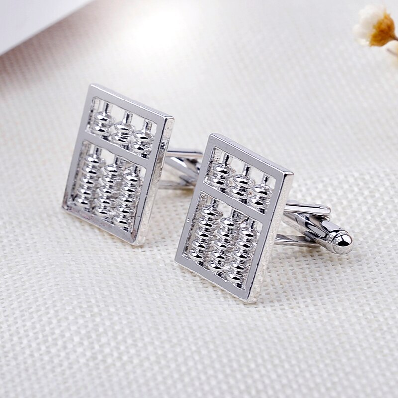 Funny Tool Cufflinks Silver Color Arithmetic Abacus Cufflink For Men Business Suit Cuff Button