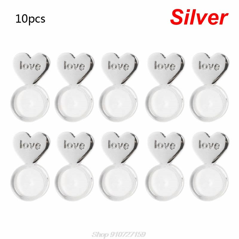 10Pcs Hart Liefde Magie Oorbel Lifters Oorbel Liften Backs Verstelbare Hypoallergeen Oorbel Noten Oorlel N27 20: Silver