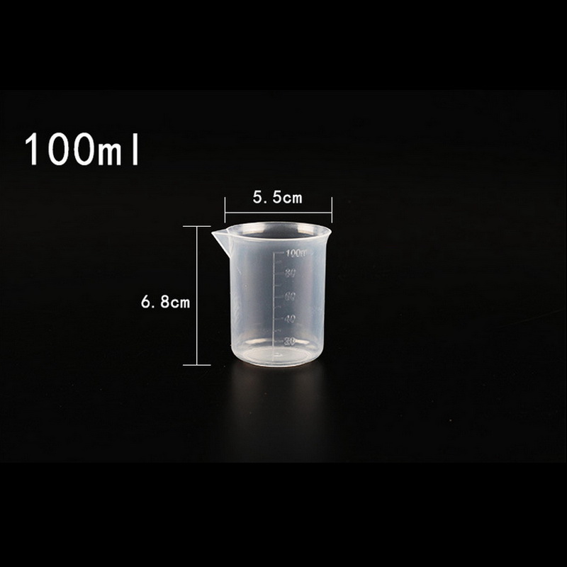 Copo de medição graduado plástico claro para a medida líquida do copo de cozimento recipiente 20ml/30ml /50ml /300ml /500ml/1000ml/ml: 100ML