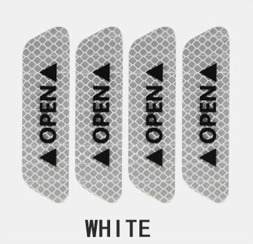Car Sticker Stickers Car Reflective Sticker OPEN Reflective Tape Warning Mark Open Notice Accessories Car-styling Safety Mark: White 4pcs