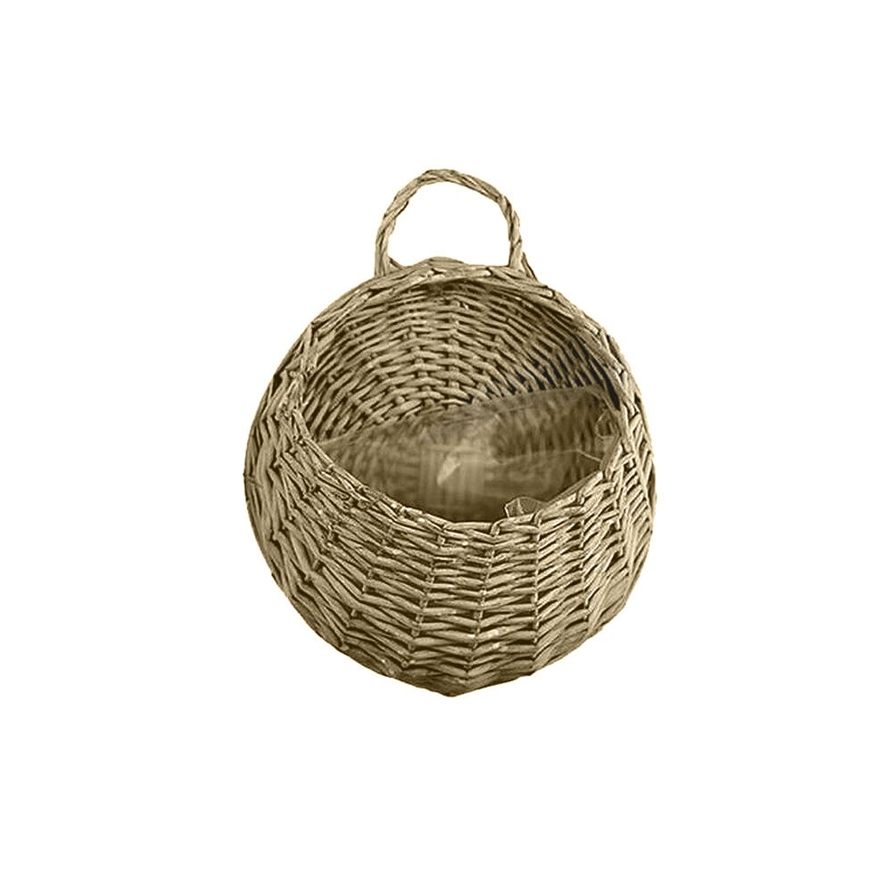 Hand Made Wicker Rattan Outdoor Flower Planter Wall Hanging Basket for Garden Holder Home Decoration