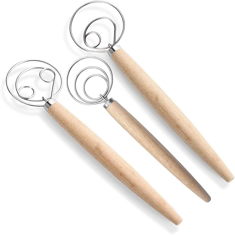 Deense Deeg Garde Brood Mixer,3 Pcs Rvs Nederlandse Garde Voor Cake Dessert Brood Pizza Gebak Keuken Bakken Tool