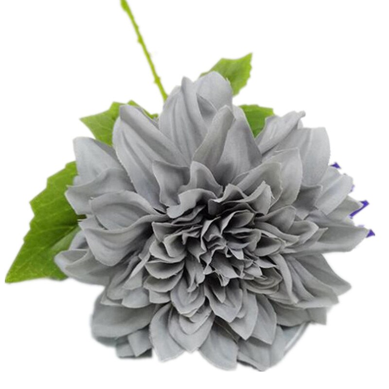 Gerbera de tallo único de seda Artificial, 11 piezas, para decoración de pared de en casa, 24 pulgadas: Gris