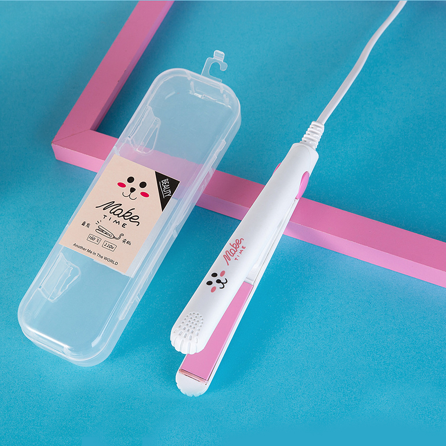 Mini Haarglätter Für Mädchen Haar Eisen Richt Bügeleisen Haar Curler Tragbare Keramik Flache Eisen Haarglätter Für Haar: Gelb / uns