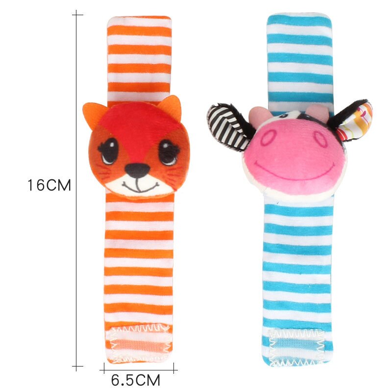 Ebene Baby Glocke Spielzeug Nette Plüsch Handgelenk Band Plüsch Spielzeug Tiere Spielen Gurt Baby Rasseln Hand Kleinkind Spielzeug Kind für 0 12 Monate