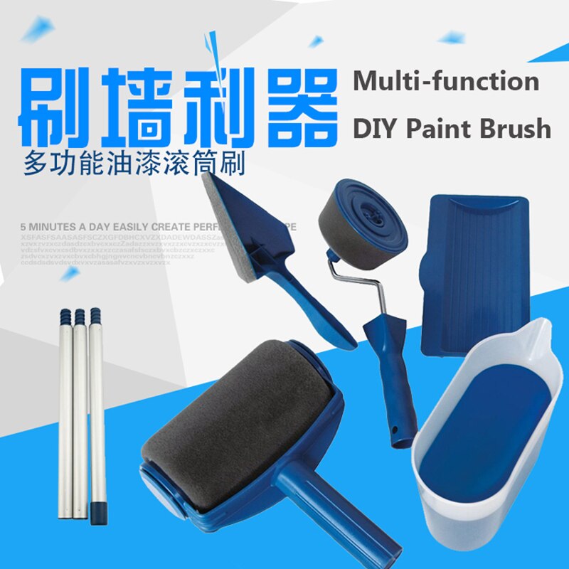 Paint Runner Pro, outil de rénovation, poignée, rouleau, brosse, pour peinture murale, avec rouleau multifonctionnel, pour peinture murale