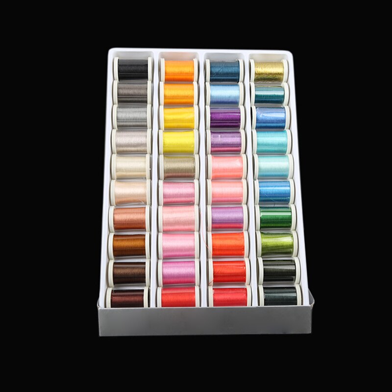 40 Colors/Box Reels Embroidery Machine Sewing Thread Knitting Yarn Spools Craft Embroidery Thread Floss Kit DIY Sewing Tools