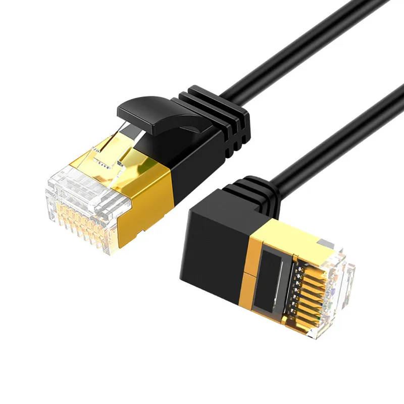 Ultratynn katt 7 ethernet-kabel  rj45 rettvinklet utp-nettverkskabel patchkabel 90 -gradere katt 6a lan-kabler til bærbar ruter tv-boks
