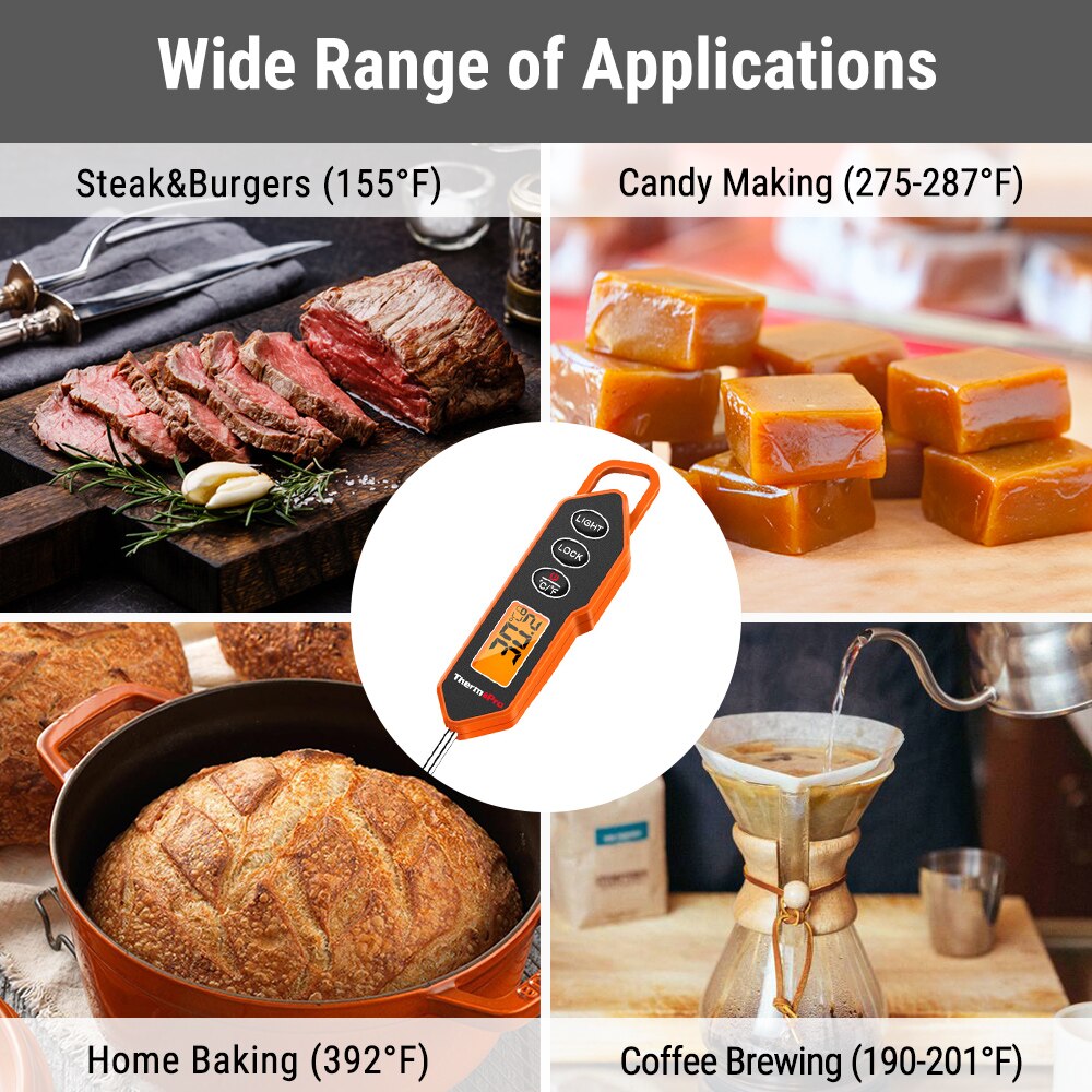 ThermoPro TP01H Fast Reading Digital Cooking Kitchen Thermometer With Backlight Long Probe BBQ Meat Thermometer For Oven Milk