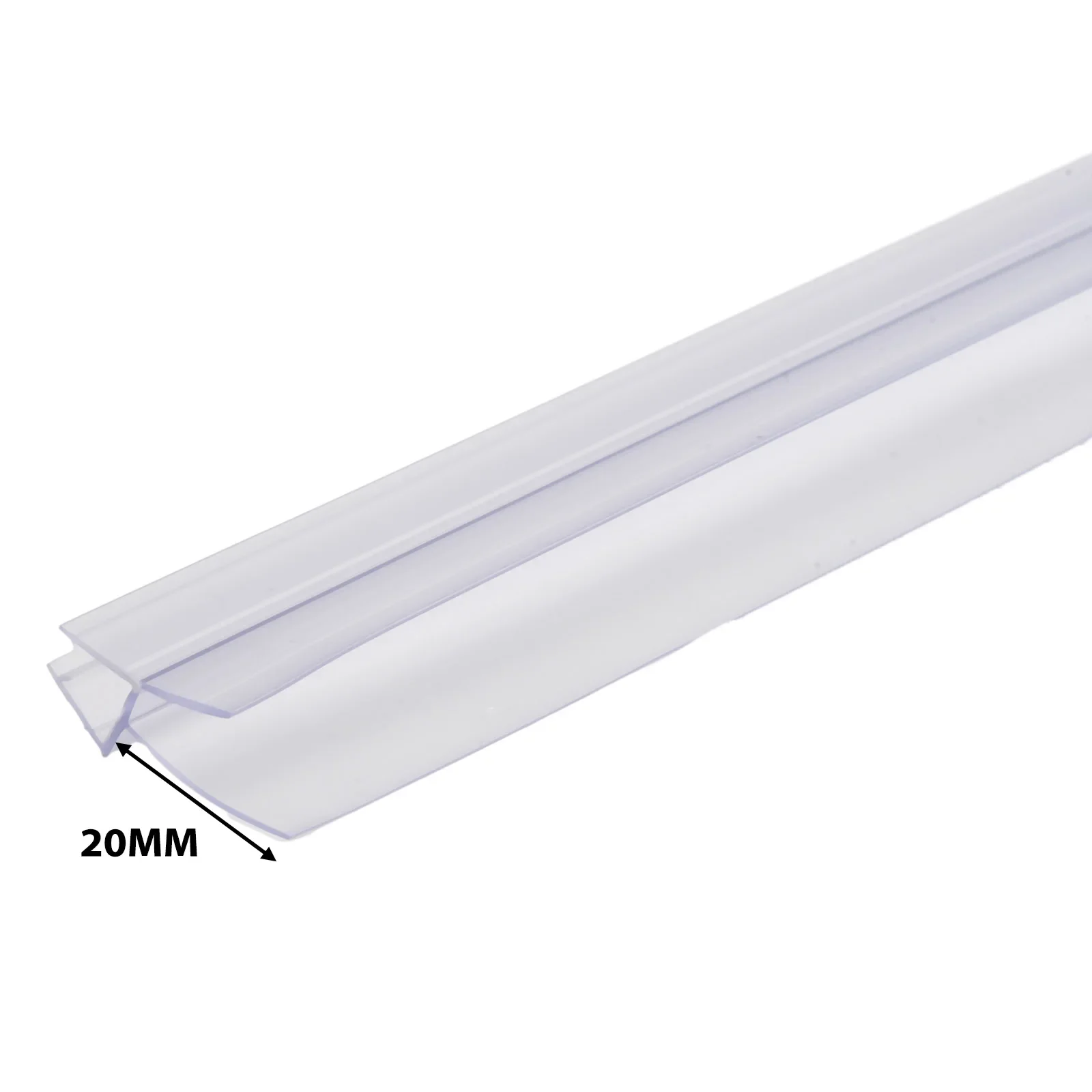 2pcs 50cm Transparent PVC Shower Screen Seal For 4-6mm Glass Seals Gaps Anti-Skid Clip Wind Water Resistant Seal Shower Screen