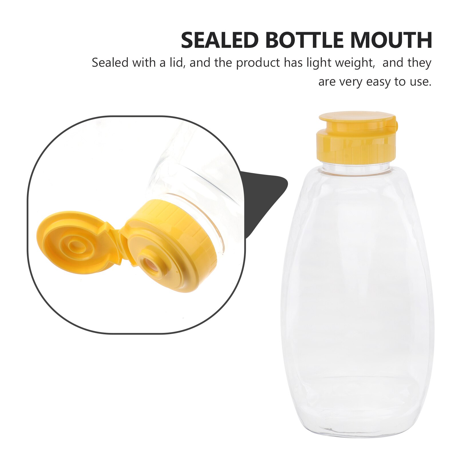 4pcs Transparent Plastic Honey Bottle Food Packaging Bottle Honey Jar With Lid Honey Bottle Jam Container for Home (500g