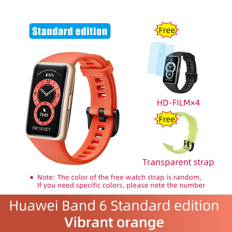 Huawei Armbinde 6 Clever Sport Uhr NFC /Profi Auflage Waterpro Von Herz Bewertung Blut Sauerstoff Überwachung Für Männer Und frauen: Orange 2