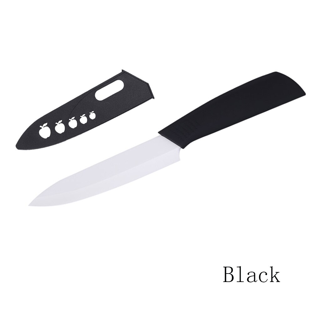 Ceramic Knives Kitchen Knives 3 4 5 6 inch Chef Knife White Blade Colorful Handle Ceramic Paring Knife Kitchen Cooking Tools: Black / 5 inch