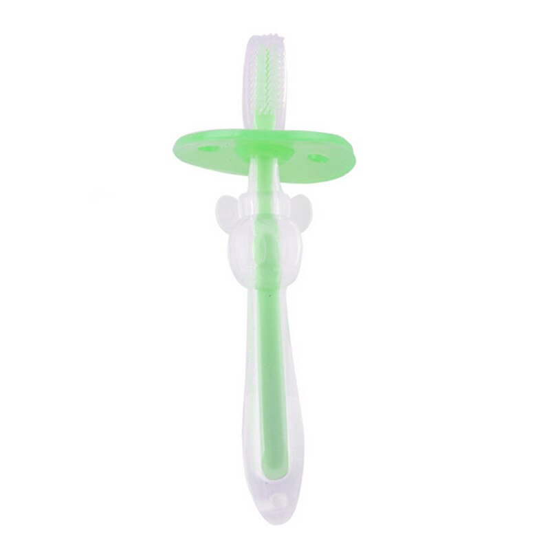 Brosse à dents en Silicone souple pour bébé | Brosse à dents à poils et dents cadulées, soins buccaux pour les soins de bébé, 1 pièce: green